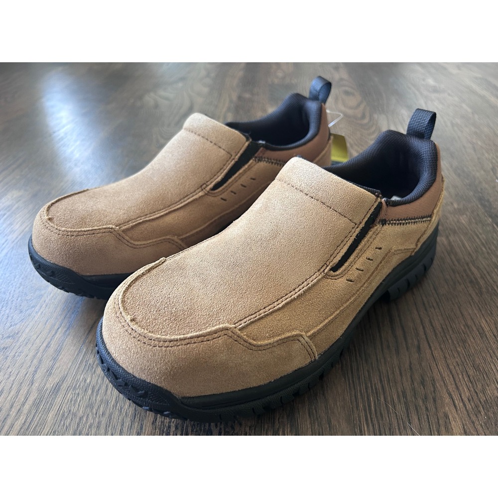Brazos Summit ST Mens Steel Toe Slip On Work Shoes Brown Suede Size 8 Medium